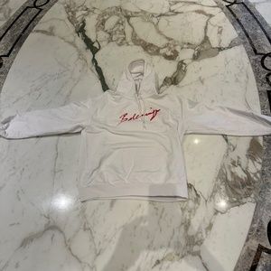 White Balenciaga Mens Hoodie Oversized Size M